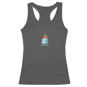 Fck Ice Racerback Tank Top Anti ICE Immigration Deportation Human Rights Protest TS14 Dark Heather Print Your Wear