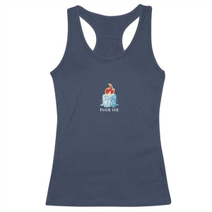 Fck Ice Racerback Tank Top Anti ICE Immigration Deportation Human Rights Protest TS14 Navy Print Your Wear