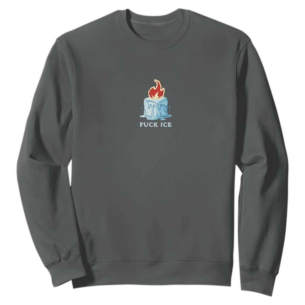 Fck Ice Sweatshirt Anti ICE Immigration Deportation Human Rights Protest TS14 Dark Heather Print Your Wear