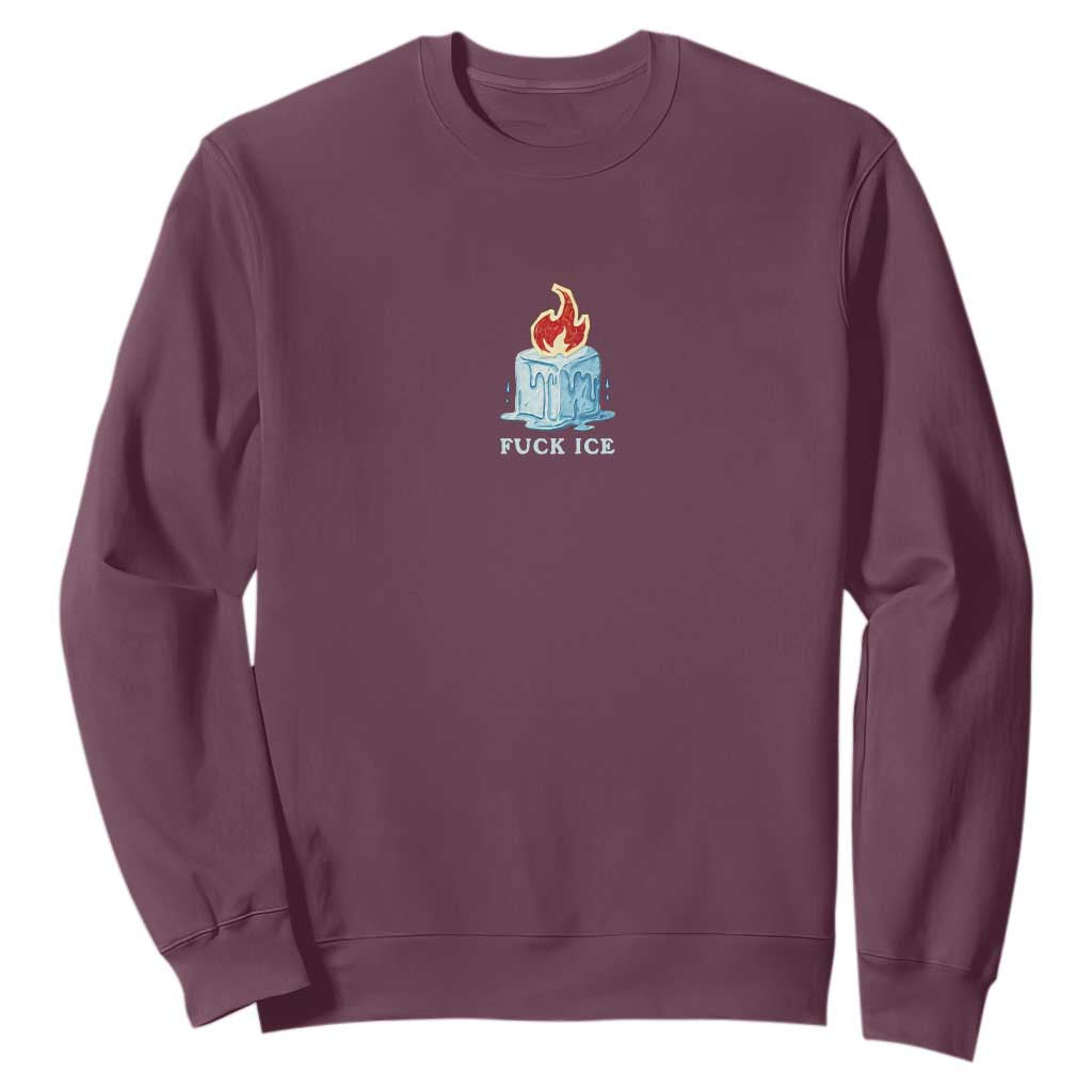 Fck Ice Sweatshirt Anti ICE Immigration Deportation Human Rights Protest TS14 Maroon Print Your Wear