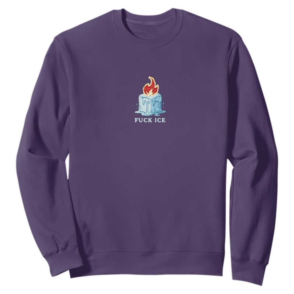 Fck Ice Sweatshirt Anti ICE Immigration Deportation Human Rights Protest TS14 Purple Print Your Wear