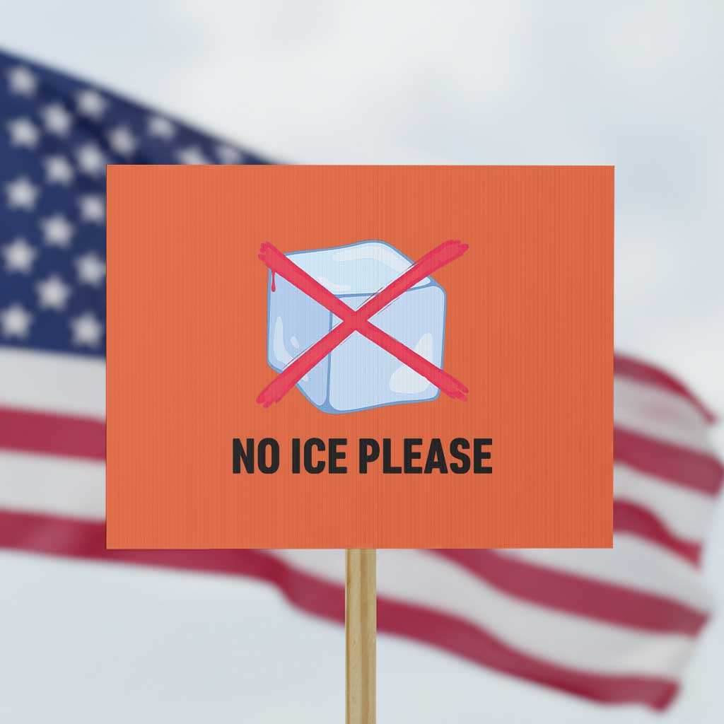 No Ice Please Protest Sign Subtle Anti ICE Deportation Human Rights TS14 Horizontal 18