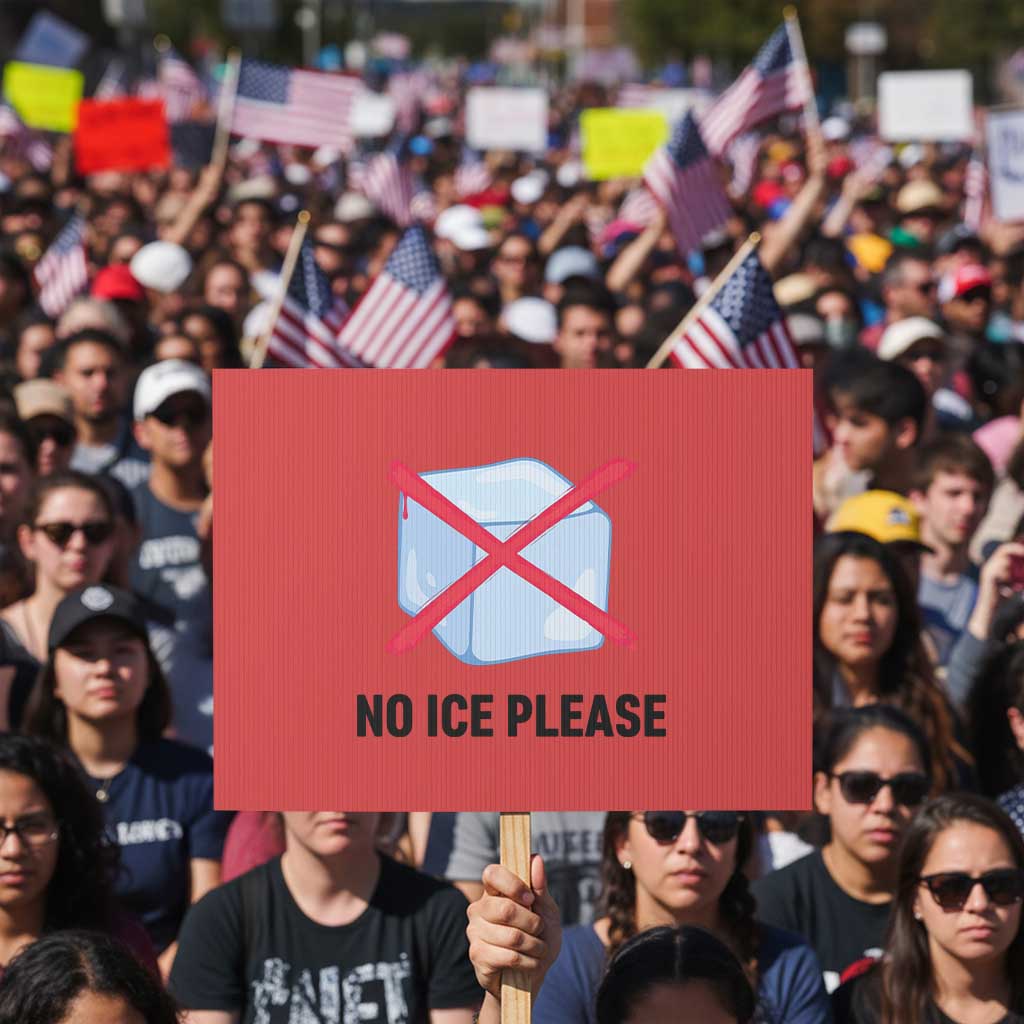 No Ice Please Protest Sign Subtle Anti ICE Deportation Human Rights TS14 Horizontal 18