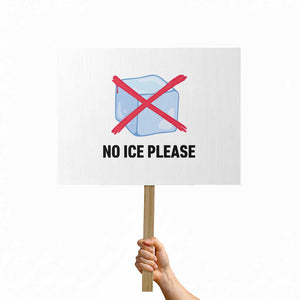No Ice Please Protest Sign Subtle Anti ICE Deportation Human Rights TS14 Horizontal 18" × 24" White Print Your Wear