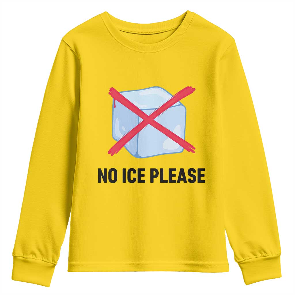 No Ice Please Youth Sweatshirt Subtle Anti ICE Deportation Human Rights TS14 Daisy Print Your Wear