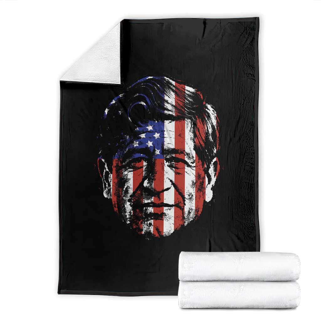 Cesar Chavez Throw Blanket Hispanic Heritage Month American Flag Portrait TS14 Black Print Your Wear
