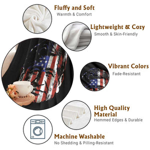 Cesar Chavez Throw Blanket Hispanic Heritage Month American Flag Portrait TS14 Print Your Wear