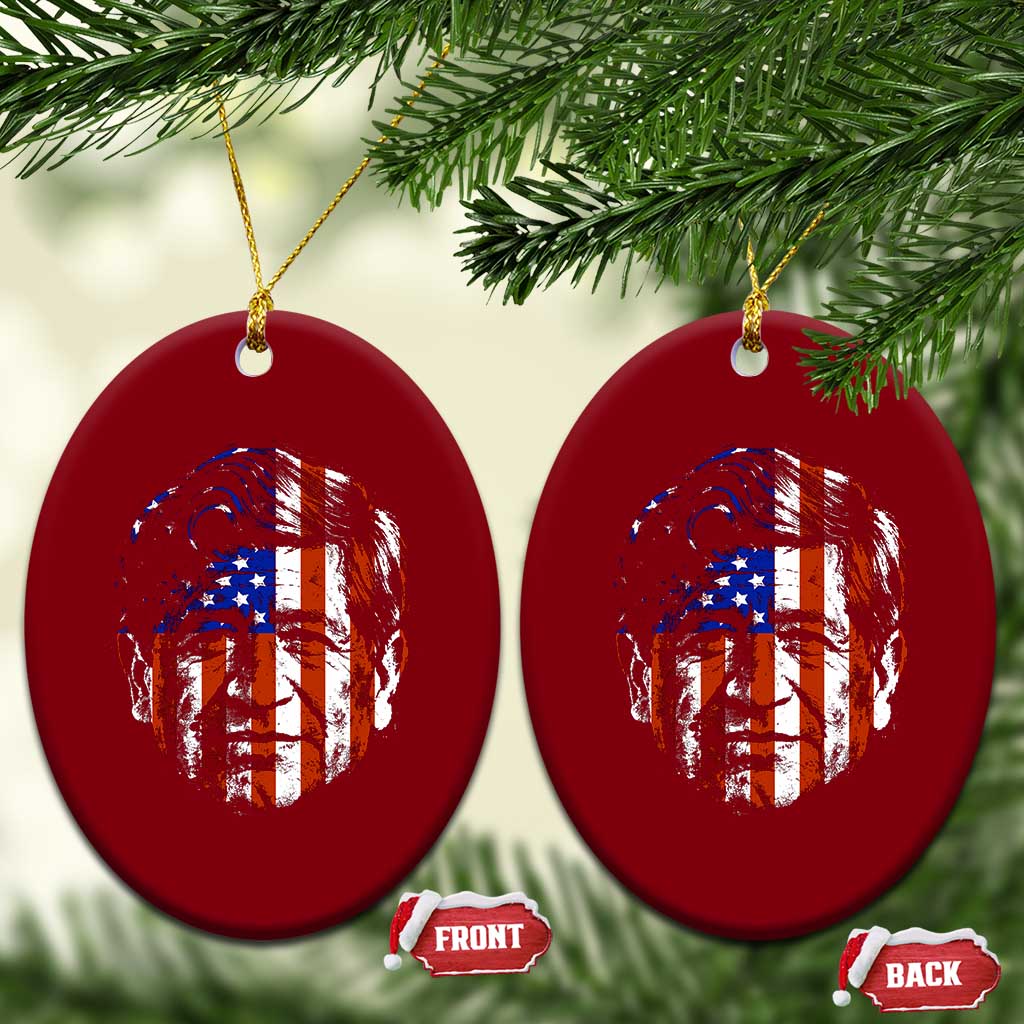 Cesar Chavez Ceramic Ornament Hispanic Heritage Month American Flag Portrait TS14 Print Your Wear