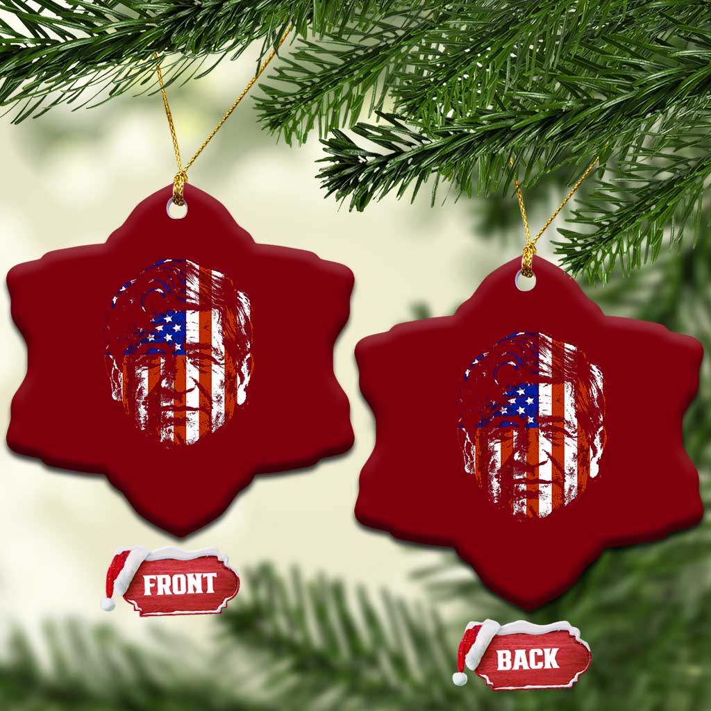 Cesar Chavez Ceramic Ornament Hispanic Heritage Month American Flag Portrait TS14 Print Your Wear
