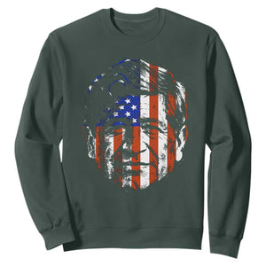 Cesar Chavez Sweatshirt Hispanic Heritage Month American Flag Portrait TS14 Dark Forest Green Print Your Wear
