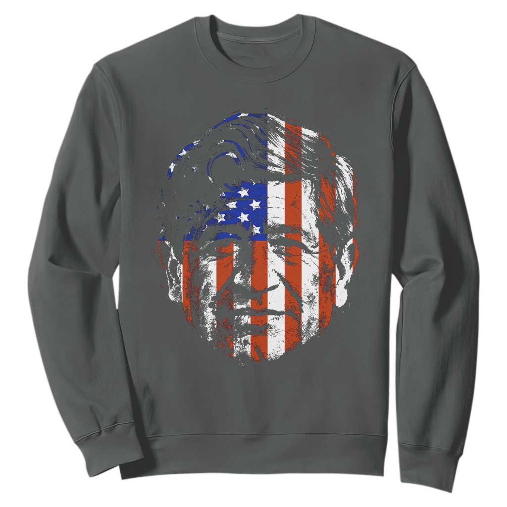 Cesar Chavez Sweatshirt Hispanic Heritage Month American Flag Portrait TS14 Dark Heather Print Your Wear