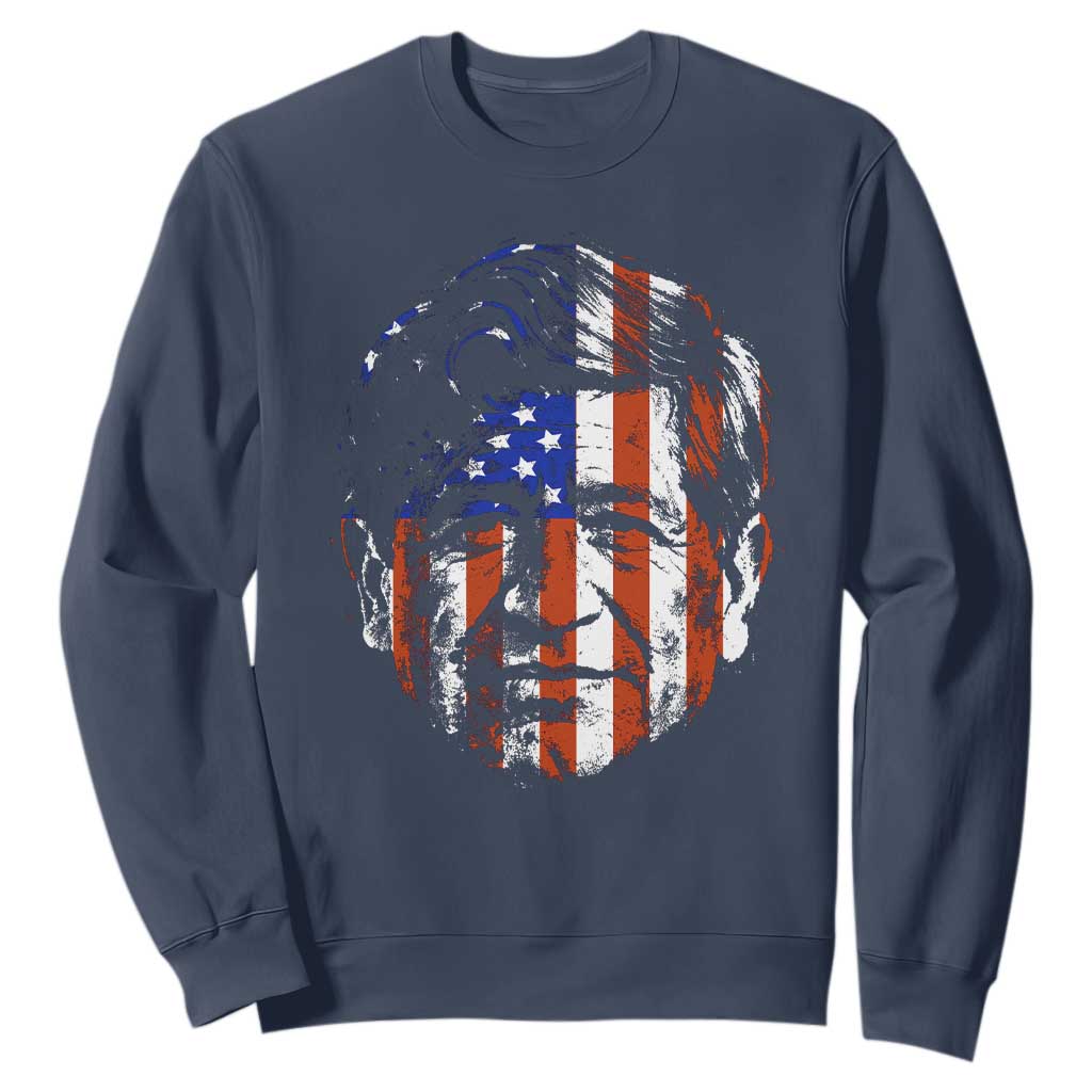 Cesar Chavez Sweatshirt Hispanic Heritage Month American Flag Portrait TS14 Navy Print Your Wear