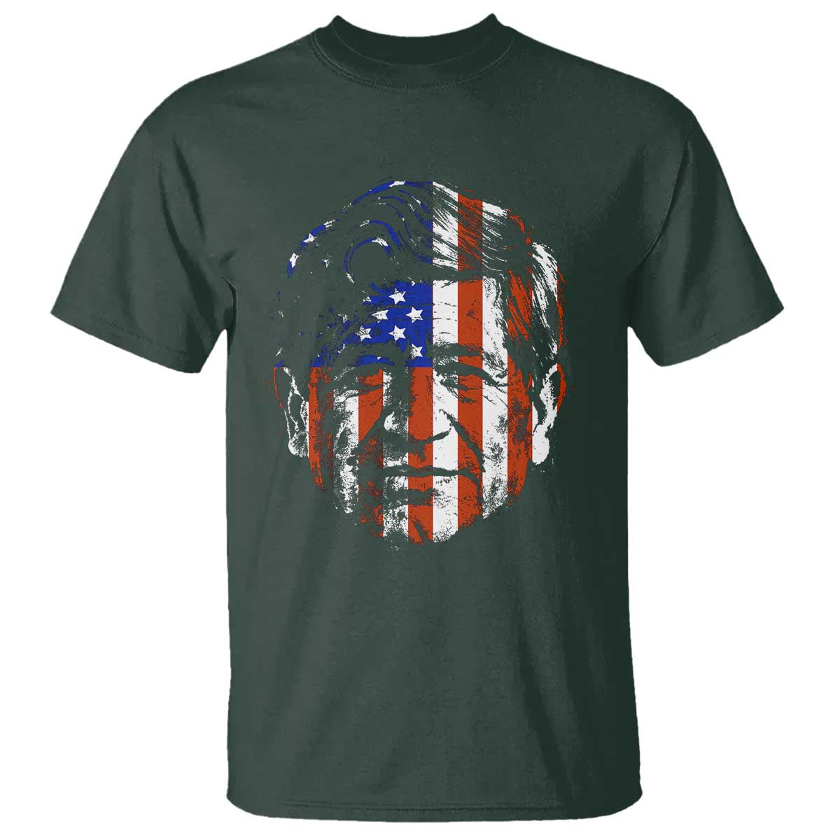 Cesar Chavez T Shirt Hispanic Heritage Month American Flag Portrait TS14 Dark Forest Green Print Your Wear