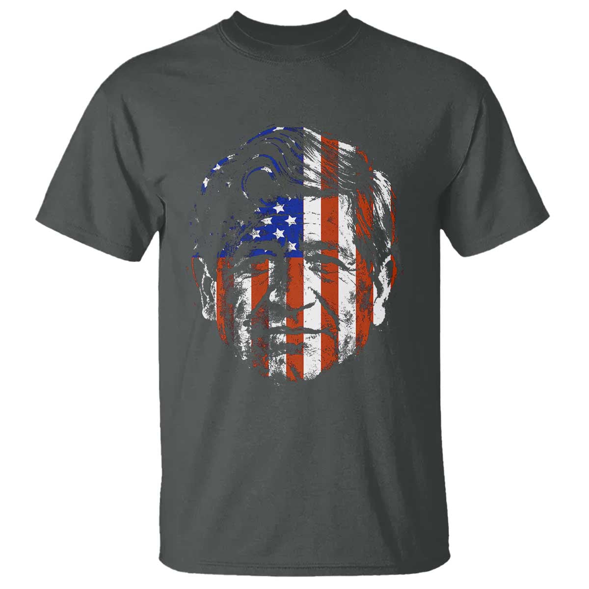 Cesar Chavez T Shirt Hispanic Heritage Month American Flag Portrait TS14 Dark Heather Print Your Wear