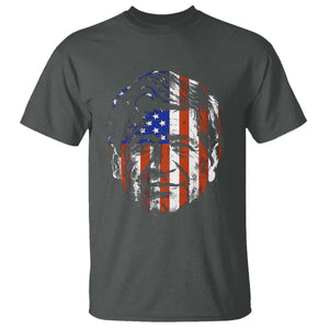 Cesar Chavez T Shirt Hispanic Heritage Month American Flag Portrait TS14 Dark Heather Print Your Wear
