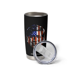 Cesar Chavez Tumbler Cup Hispanic Heritage Month American Flag Portrait TS14 Print Your Wear