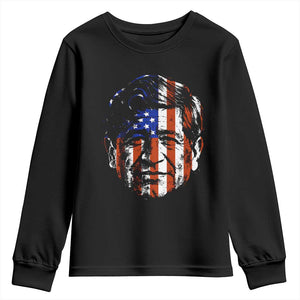 Cesar Chavez Youth Sweatshirt Hispanic Heritage Month American Flag Portrait TS14 Black Print Your Wear