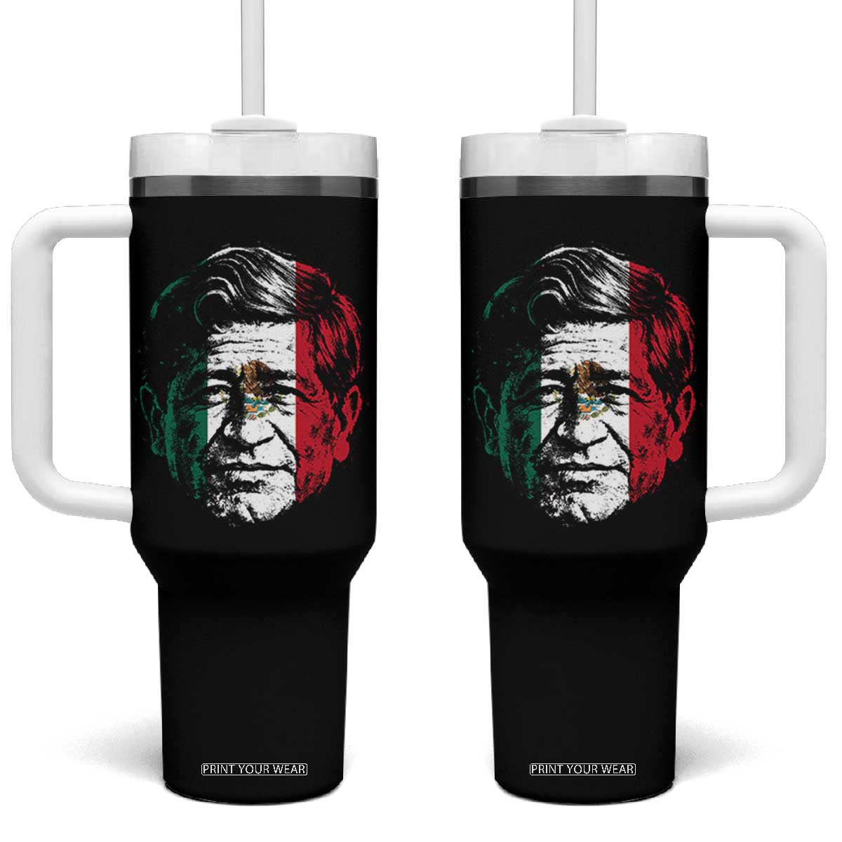 Cesar Chavez Day Mexican American Pride Tumbler With Handle TS14 One Size: 40 oz Black Print Your Wear