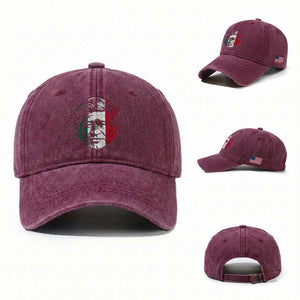 Cesar Chavez Day Mexican American Pride Washed Cotton Baseball Cap TS14 Washed Cap Universal Fit Burgundy Print Your Wear
