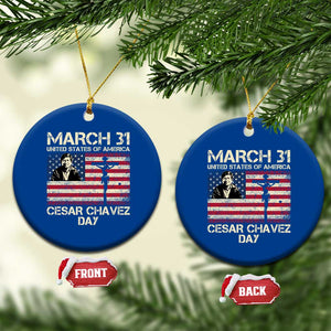 Cesar Chavez March 31 Celebration Ceramic Ornament Christian American Flag Religious TS14 1pc Blue Print Your Wear