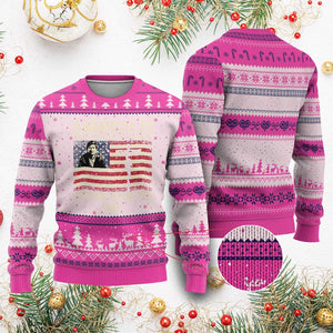 Cesar Chavez March 31 Celebration Ugly Christmas Sweater Christian American Flag Religious TS14 Hot Pink Print Your Wear