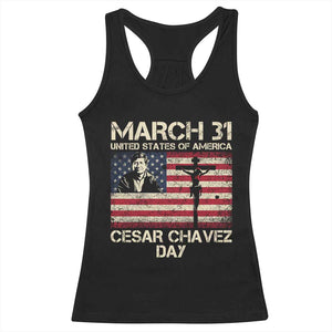 Cesar Chavez March 31 Celebration Racerback Tank Top Christian American Flag Religious TS14 Black Print Your Wear