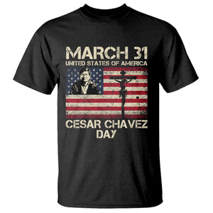Cesar Chavez March 31 Celebration T Shirt Christian American Flag Religious TS14 Black Print Your Wear