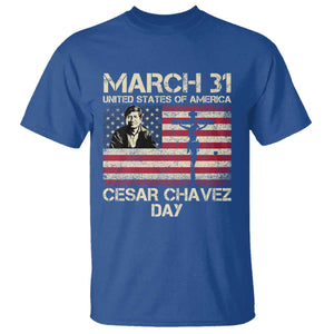 Cesar Chavez March 31 Celebration T Shirt Christian American Flag Religious TS14 Royal Blue Print Your Wear