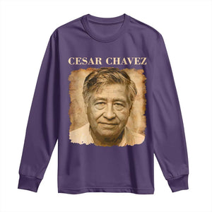 Cesar Chavez Long Sleeve Shirt Mexican American Pride Latino Heritage TS14 Purple Print Your Wear