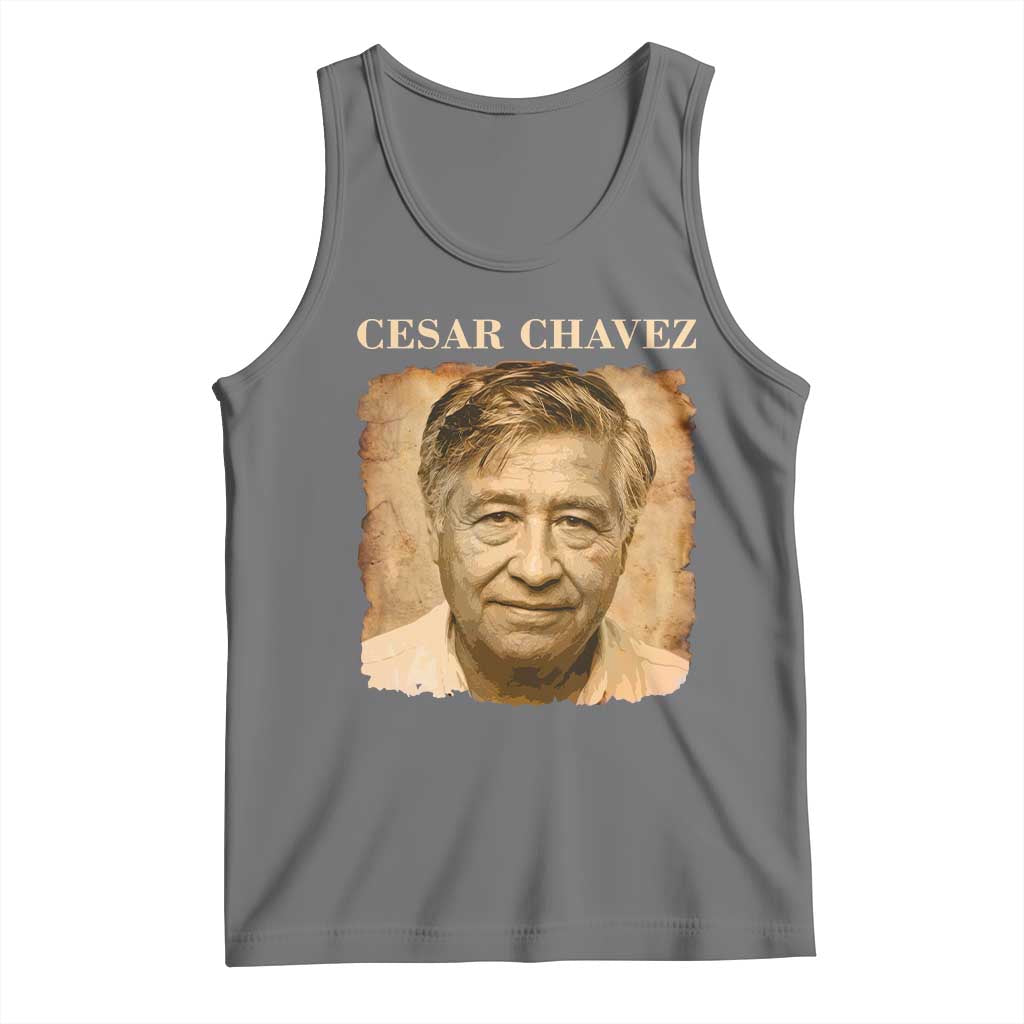 Cesar Chavez Tank Top Mexican American Pride Latino Heritage TS14 Black Heather Print Your Wear