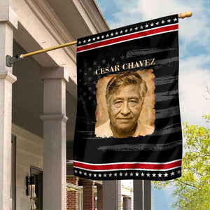 Cesar Chavez Garden Flag Mexican American Pride Latino Heritage TS14 Distressed Black Red Print Your Wear