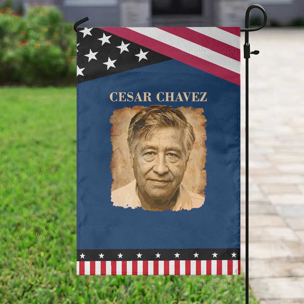 Cesar Chavez Garden Flag Mexican American Pride Latino Heritage TS14 Classic Blue Black Print Your Wear
