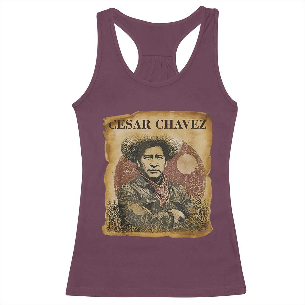 Cesar Chavez Racerback Tank Top Hispanic Heritage Mexican American Pride Latino TS14 Maroon Print Your Wear