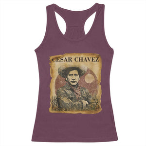 Cesar Chavez Racerback Tank Top Hispanic Heritage Mexican American Pride Latino TS14 Maroon Print Your Wear