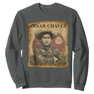 Cesar Chavez Sweatshirt Hispanic Heritage Mexican American Pride Latino TS14 Dark Heather Print Your Wear