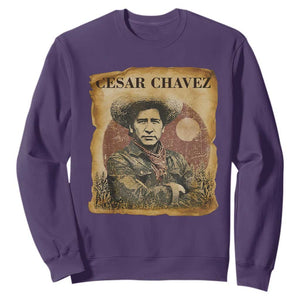Cesar Chavez Sweatshirt Hispanic Heritage Mexican American Pride Latino TS14 Purple Print Your Wear