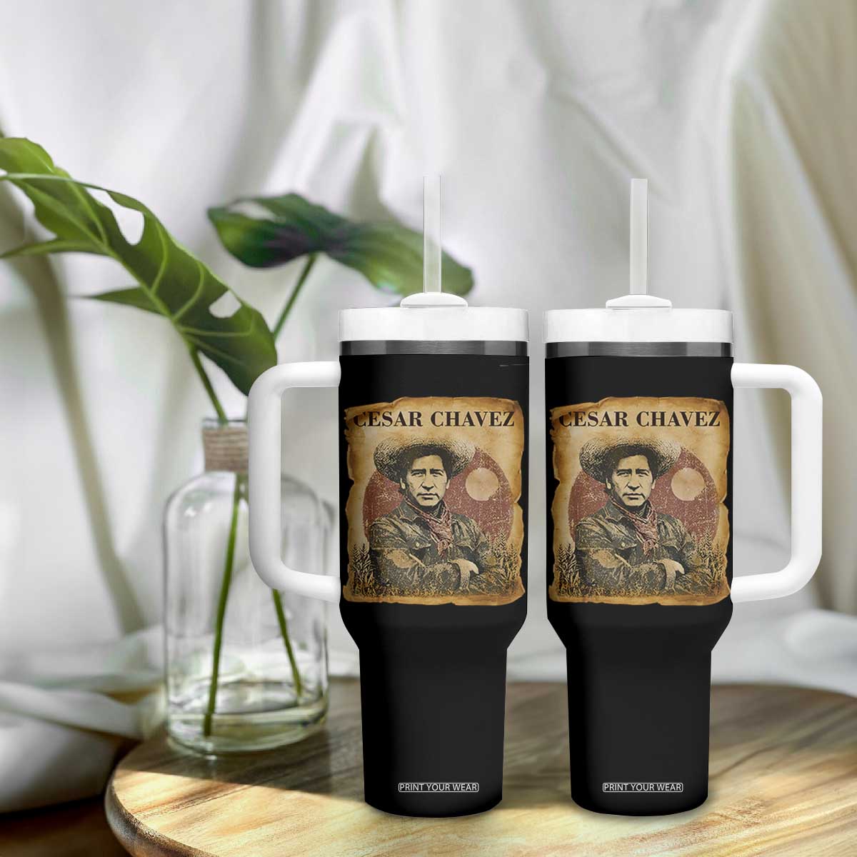 Cesar Chavez Tumbler With Handle Hispanic Heritage Mexican American Pride Latino TS14 Print Your Wear