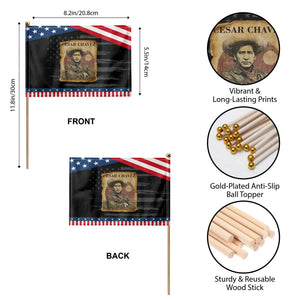 Cesar Chavez Patriotic Handheld Flag Hispanic Heritage Mexican American Pride Latino TS14 Print Your Wear