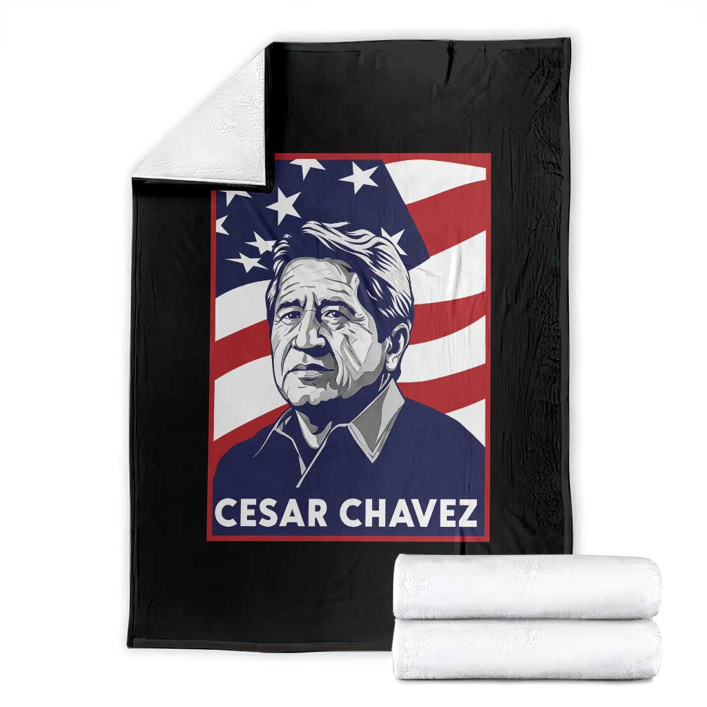 Cesar Chavez Throw Blanket Labor Leader Mexican American Pride TS14 Black Print Your Wear