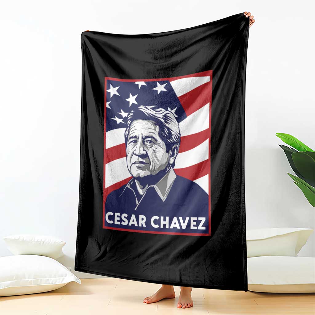 Cesar Chavez Throw Blanket Labor Leader Mexican American Pride TS14 Print Your Wear