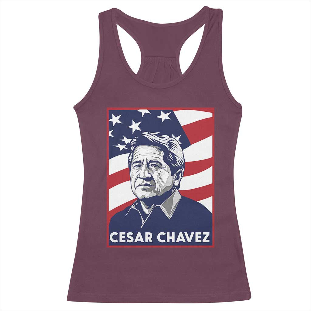 Cesar Chavez Racerback Tank Top Labor Leader Mexican American Pride TS14 Maroon Print Your Wear