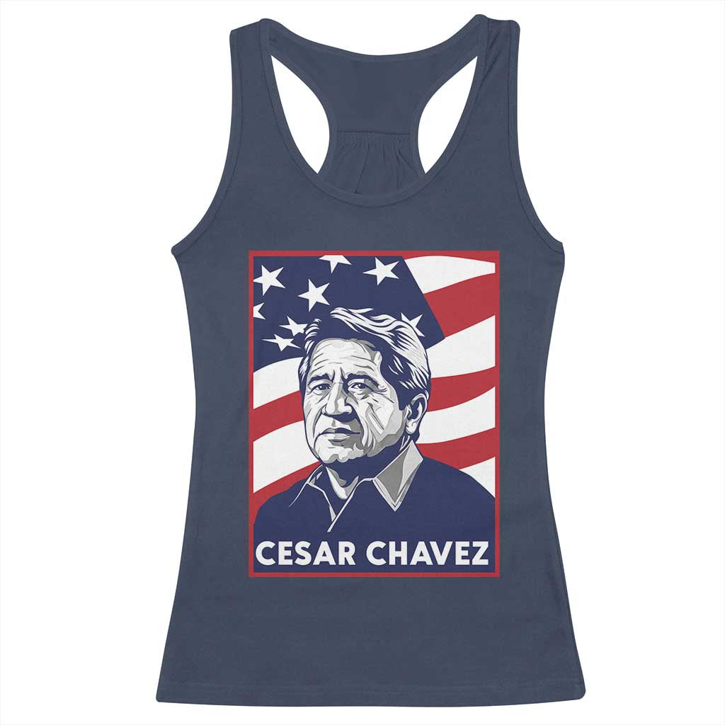 Cesar Chavez Racerback Tank Top Labor Leader Mexican American Pride TS14 Navy Print Your Wear
