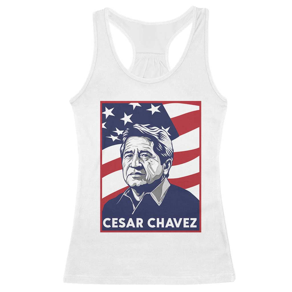 Cesar Chavez Racerback Tank Top Labor Leader Mexican American Pride TS14 White Print Your Wear