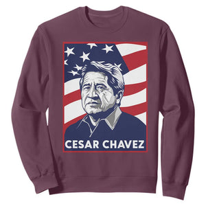 Cesar Chavez Sweatshirt Labor Leader Mexican American Pride TS14 Maroon Print Your Wear