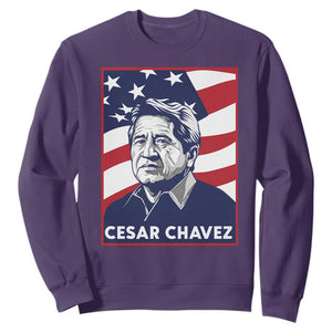Cesar Chavez Sweatshirt Labor Leader Mexican American Pride TS14 Purple Print Your Wear