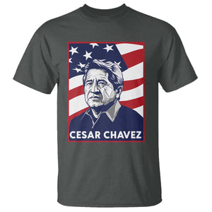 Cesar Chavez T Shirt Labor Leader Mexican American Pride TS14 Dark Heather Print Your Wear