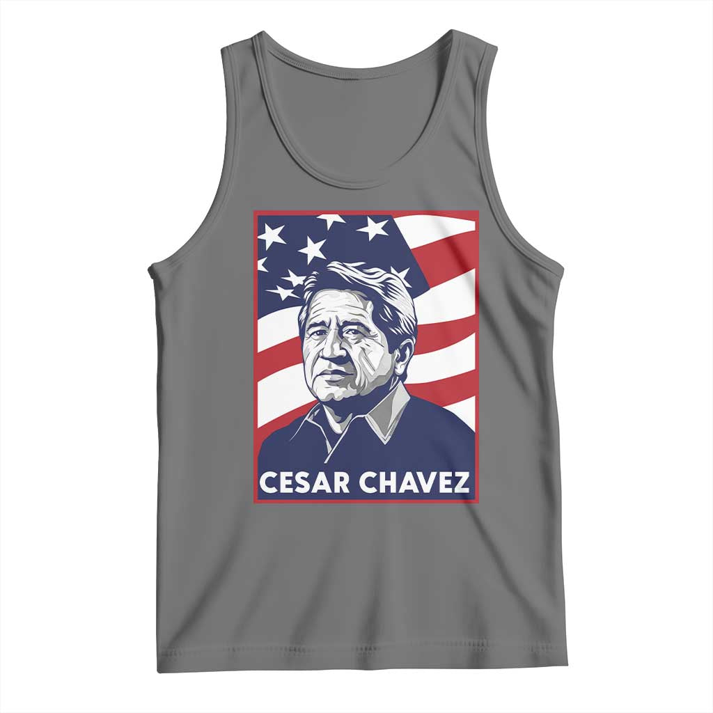 Cesar Chavez Tank Top Labor Leader Mexican American Pride TS14 Black Heather Print Your Wear