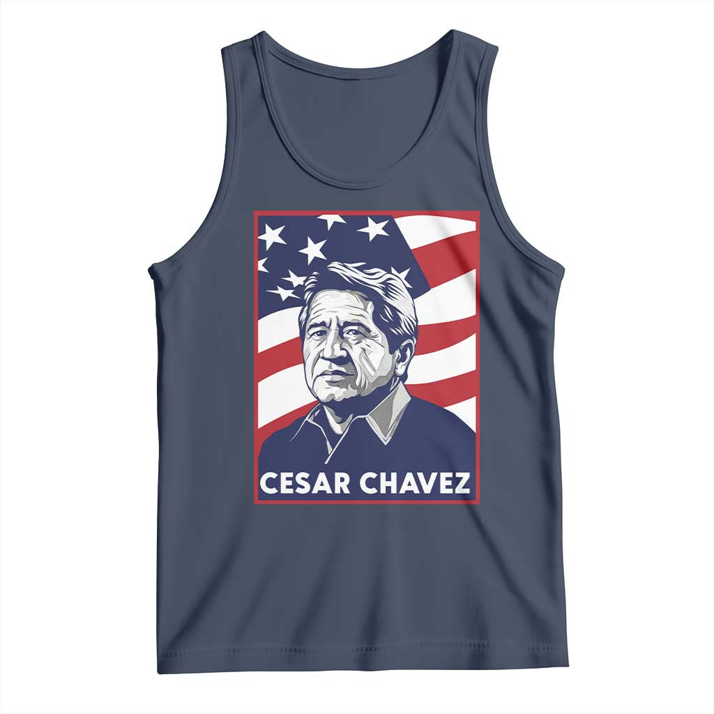 Cesar Chavez Tank Top Labor Leader Mexican American Pride TS14 Navy Print Your Wear