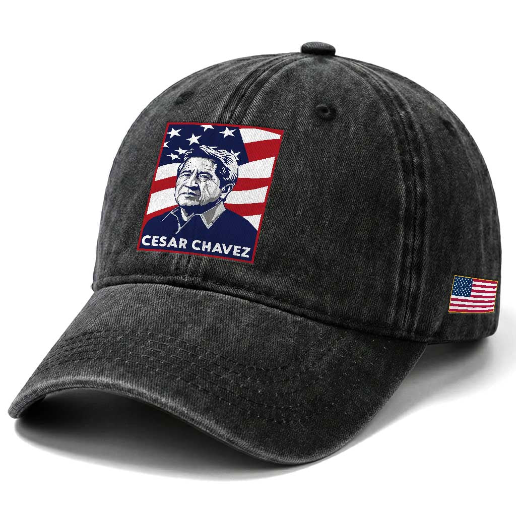Cesar Chavez Washed Cotton Baseball Cap Labor Leader Mexican American Pride TS14 Print Your Wear