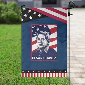 Cesar Chavez Garden Flag Labor Leader Mexican American Pride TS14 Classic Blue Black Print Your Wear